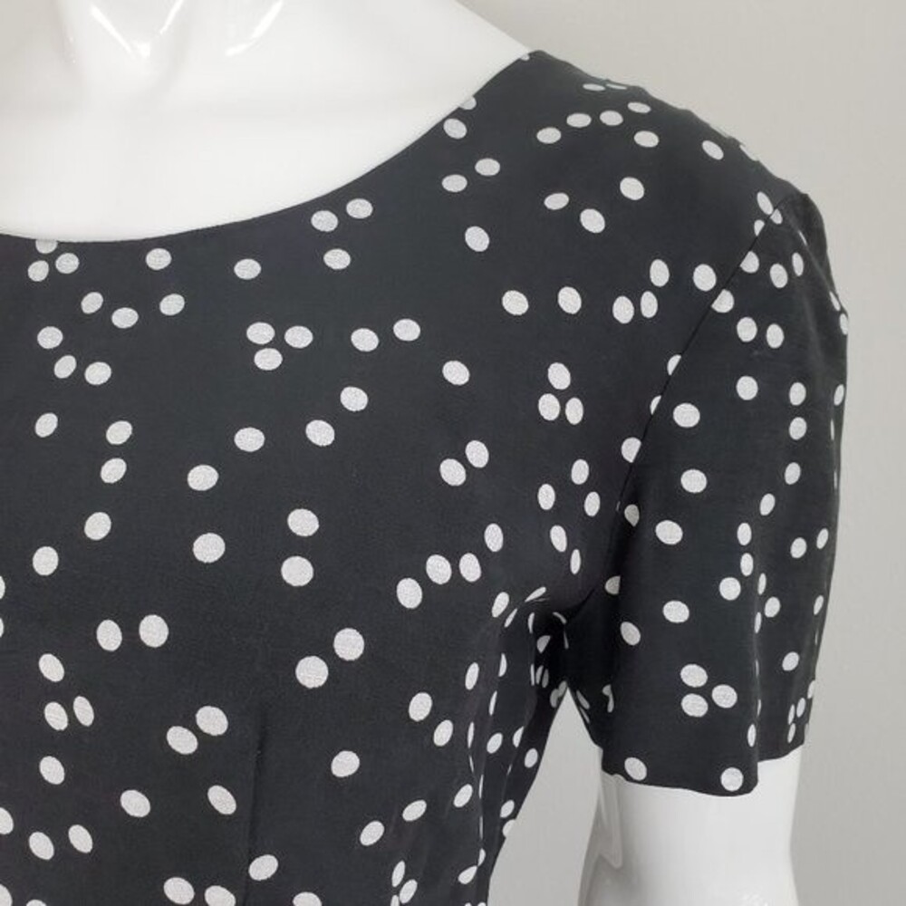 Vintage 80's My Michelle Black & White Polkadot Mini Dress - Picture 7 of 8
